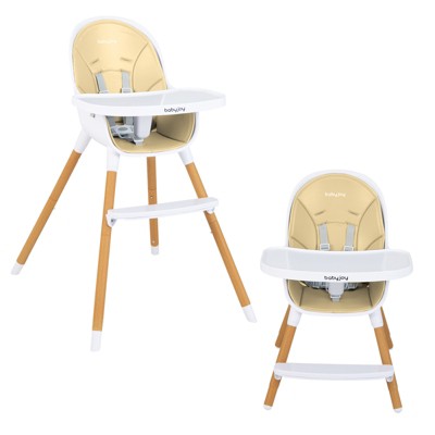 Image of Infans 4-in-1 Infant Feeding Chair Convertible High Baby Chair w/Adjustable Tray Beige