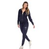 Rhinestone 2 Piece Velour Tracksuit Set - White Mark - 3 of 4