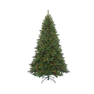 Kurt S. Adler 7.5' Pre-Lit Multicolor Incandescent Burlington Spruce Tree - 1 of 2