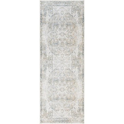 Mark & Day Dry Ridge 2'7"x7'3" Runner Washable Woven Indoor Area Rugs Taupe: Stain-Resistant Polyester, Traditional Medallion