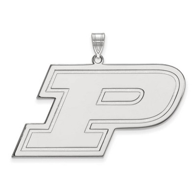 Black Bow Jewelry 10k White Gold Purdue Boilermakers NCAA Extra Large Pendant