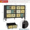 Acekool Black 6 Drawer Dresser with Retro Floral Pattern, Farmhouse Wooden Chest with Metal Handles, Storage Organizer for Bedroom and Living Room - 2 of 4