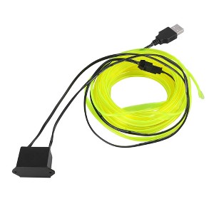 Unique Bargains Car Interior USB EL Wire String Strip Green Cold Light Set 5 Meter/16ft - 1 of 4