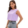 ATHLECHIC Women's Casual Loose Crewneck Sleeveless Crop Tank Top - 3 of 4