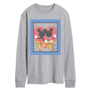 Men's - Disney - Mickey And Minnie Heart Swing Long Sleeve Graphic T-Shirt - 1 of 3