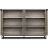 55 in Buffet Storage Cabinet, Sideboard Modern Credenza with Metal Base 4 Doors Shelves, Accent Coffee Bar Table for Kitchen Dining Room, Living Room - 4 of 4