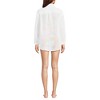 Lands' End Women's Cotton Gauze Button Down Swim Cover-up Shirt Dress - 2 of 4