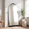 71"x31" Wooden Bottom Striped Full-Body Mirror, Arched Black Full-Length Mirror, Vanity Mirror for Bathroom, Bedroom Entryway, Living/Dressing Room - 3 of 4