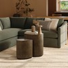 LuxenHome 2-Piece Teardrop Drum Wood Side Tables Set in Walnut Finish Brown - 4 of 4