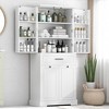 Tall Bathroom Storage Cabinet, Adjustable Shelves, Drawer & Double Doors, Freestanding Organizer for Laundry Room & Bedroom - 2 of 4