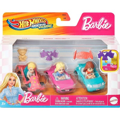 Hot Wheels RacerVerse Barbie Set Diecast Toy Car Style 3 - 3pk