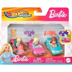 Hot Wheels RacerVerse Barbie Set Diecast Toy Car Style 3 - 3pk - 1 of 1