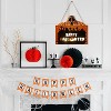 Happy Halloween Hanging Signs Decorations, LED Ambient Light Wooden Welcome Sign Halloween Themed Wooden Door Hanging Party Decoration - 4 of 4