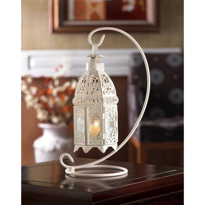 13&#34; Metal Fancy Outdoor Lantern with Stand White - Zingz &#38; Thingz, 6 of 8