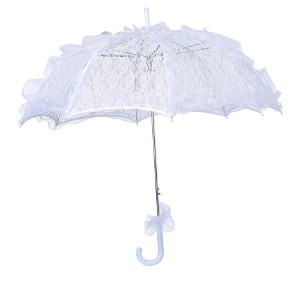 HalloweenCostumes.com  Women Women's White Lace Parasol, White - 1 of 3