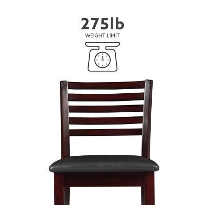 Merlot Espresso 30" Ladder Back Barstool with Padded Seat