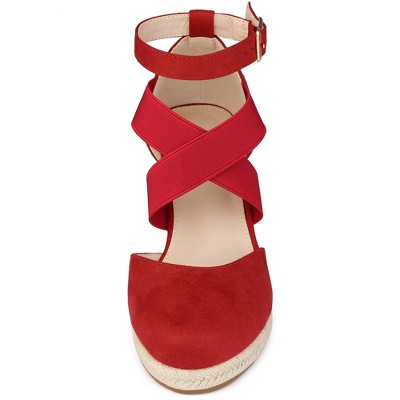 DREAM PAIRS Women's Wedge Sandals - Closed Toe Espadrille Platform Heels With Ankle Straps