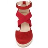 Allegra K Women's Closed Toe Espadrille Platform Wedges Heel Ankle Strap Sandal - 2 of 4