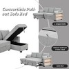 90" Convertible L-Shaped Sleeper Sectional Sofa with Pull Out Bed, Storage Chaise, Storage Racks & USB Ports - 2 of 4