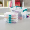 Sterilite Convenient Small Stackable Divided Translucent Storage Box Container with Colored Latch Lid for School and Office Supplies, Clear - image 3 of 4