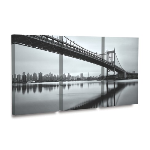 Trademark Fine Art -david Ayash 'under The Rfk Bridge B&w' Multi Panel ...