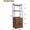 Retro 5-Tier Bakers Rack with Cabinet & Drawer - Microwave Stand, Industrial Design, 150lb Capacity, Glass Holder - 2 of 4