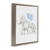 Stupell Industries Elephant Family with Blue Balloons Black Framed Floater Canvas Wall Art - 3 of 4