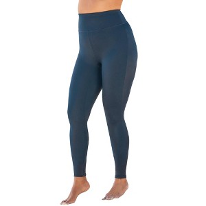 Swim 365 Women's Plus Size 360° Powermesh High-Waist Swim Legging With Tummy Control - 1 of 2