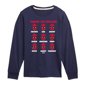 Boys' - Marvel - Spider-Man Today Im Feeling Moods Long Sleeve Graphic T-Shirt - 1 of 3