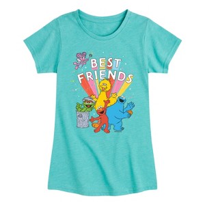 Girls' - Sesame Street - Sesame Street Best Friends Fitted Short Sleeve Graphic T-Shirt - 1 of 4