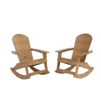 WestinTrends 2-Piece Outdoor Patio All-weather Adirondack Rocking Chair Set