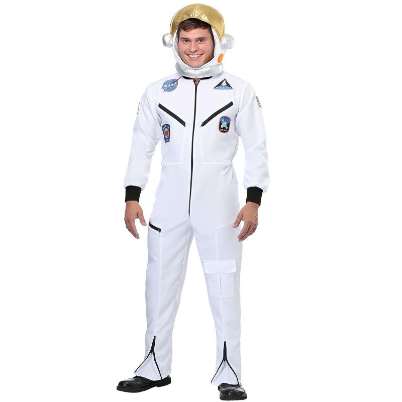 HalloweenCostumes.com White Astronaut Jumpsuit Adult Costume, 1 of 5