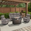 Belord Patio Furniture Set with Firepit, 6-INCH Extra Thick Cushion 4 Pieces Outdoor Patio Furniture Set with Swivel Chairs, Couch, and Firepit Table - 3 of 4