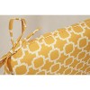 2pc Rounded Corners Outdoor Seat Pads Yellow/White Geometric - Pillow Perfect - 3 of 4