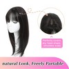 Jessie's Wig Women'S Hairpiece Clip In Human Hair Topper With Bangs Full Coverage Straight Natural Black 1 Pc/Pack - 3 of 4