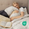 Bedsure Flannel Duvet Cover Set – Ultra Soft Plush with Shaggy Striped Pattern - 4 of 4