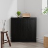 MAYEERTY Modern Solid Wood Double Doors Corner Storage Cabinet Efficient Storage for Home Cornei Libing Room Black - 3 of 4