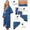 Ekouaer Women's Nursing Nightgown Maternity Nightgowns for Breastfeeding Postpartum Nightgown and Robe Pregnancy Clothes Navy Blue M - 4 of 4