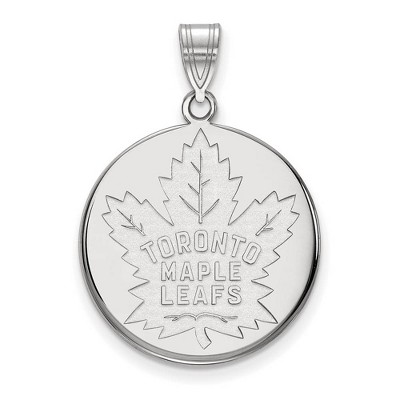 Black Bow Jewelry 14k White Gold Toronto Maple Leafs NHL Large Pendant