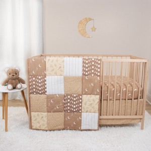 The Peanutshell Boho Celestial Crib Bedding Set and Stuffie Plush Toy - 4 Piece Set - 1 of 4