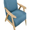 28.5"Blue Fabric Upholstered 1pc Accent Chair Cushion Back,Blue - 4 of 4