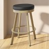 Amisco Swice Upholstered Counter Height Barstool Black/Gold: 26" Round Faux Leather, Steel Frame, 300 lbs Capacity - 3 of 4