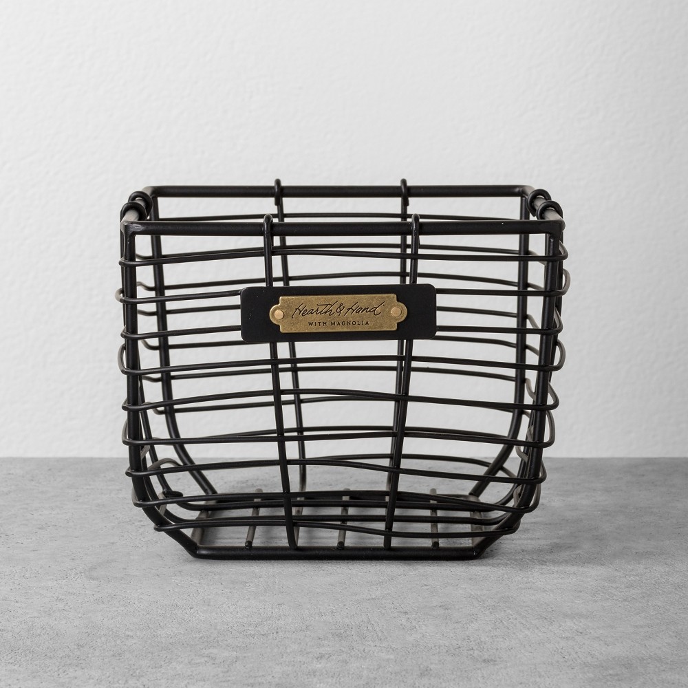 Assorted items, Small Wire Storage Basket Black - Hearth & Hand™ with Magnolia, toys, bicycles inner tube and more 