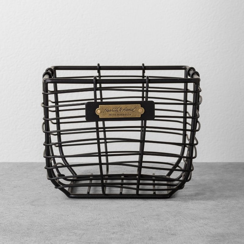 Wire Storage Basket Black - Hearth & Hand&#153; with Magnolia, 1 of 10
