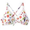 Women's Center Tie Plunge Underwire Bikini Top - Wild Fable™ White Fruit Print - 4 of 4
