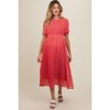 Pinkblush Red Floral Pleated Maternity Midi Dress - 2 of 4