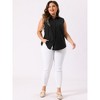 Agnes Orinda Women's Plus Size Sleeveless Office Work Button-Down Tank Top - 3 of 4
