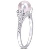 EVERLY JEWELRY |Sterling Silver 0.02 CT TW Diamond 7 - 7.5 MM White Freshwater Cultured Pearl Fashion Ring - 2 of 4