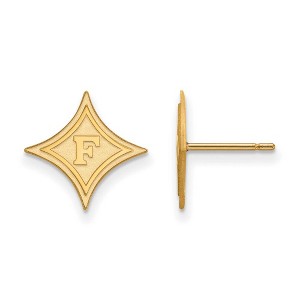 Black Bow Jewelry 14k Yellow Gold Plated Sterling Silver Furman Paladins NCAA Post Earrings - 1 of 3