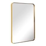 ANDY STAR Modern Decorative 20 x 28 Inch Rectangular Wall Mounted Hanging Bathroom Vanity Mirror with Stainless Steel Metal Frame, Brushed Gold